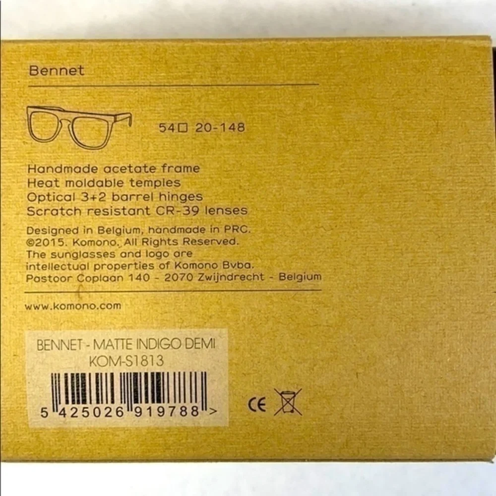 Komono Men’s Bennet Matte Indigo Demi Sunglasses